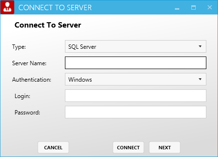 Connect to Sql Server Instance wizard