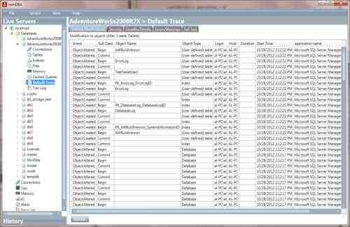 SQL Server Default Trace