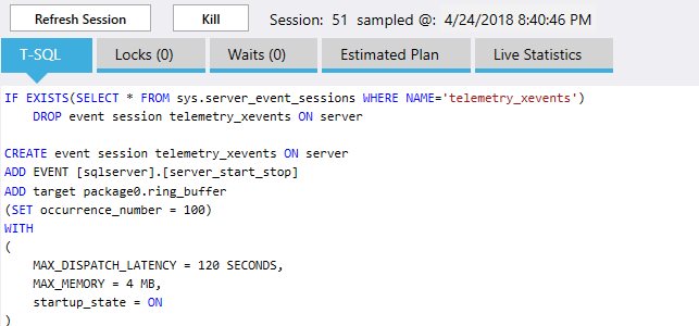 SQL Server session detais