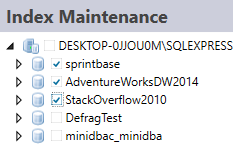 SQL Server index maintenance database